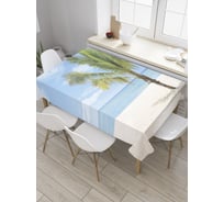 Прямоугольная скатерть JoyArty Пальма на песке из сатена tc_32295_120x145
