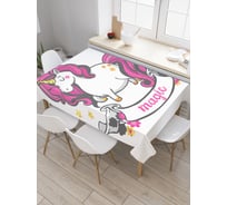 Прямоугольная скатерть JoyArty Милый единорог из сатена tc_19516_120x145