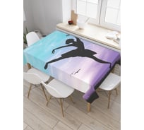 Прямоугольная скатерть JoyArty Облачный балет из сатена tc_3428_120x145