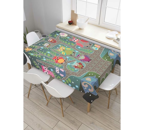 Прямоугольная скатерть JoyArty Ночные совы из сатена tc_6669_120x145 1