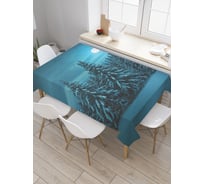 Прямоугольная скатерть JoyArty Ночные ели из сатена tc_38837_120x145