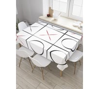 Прямоугольная скатерть JoyArty Победа крестиков из сатена tc_36436_120x145