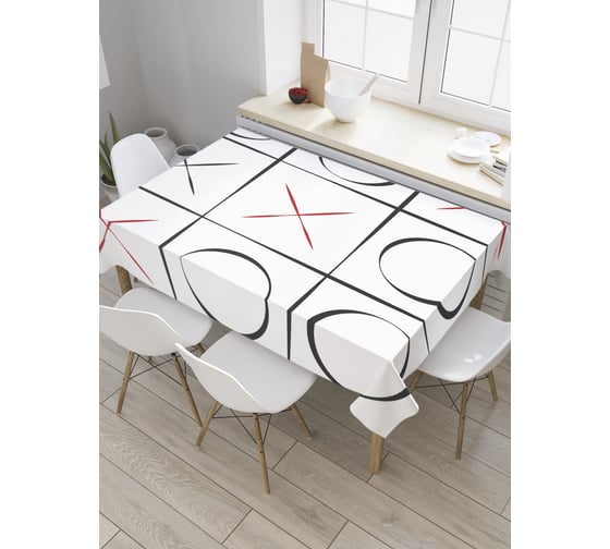 Прямоугольная скатерть JoyArty Победа крестиков из сатена tc_36436_120x145 1