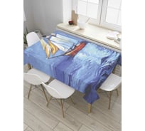 Прямоугольная скатерть JoyArty Корабль в море из сатена tc_59554_120x145