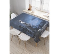 Прямоугольная скатерть JoyArty Лунный кот из сатена tc_29813_120x145