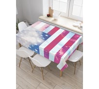 Прямоугольная скатерть JoyArty Облака на флаге америки из сатена tc_20723_120x145