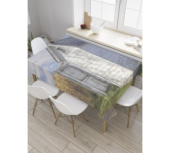 Прямоугольная скатерть JoyArty Общественный туалет в поле из сатена tc_35218_120x145 1