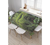 Прямоугольная скатерть JoyArty Машина с мохом из сатена tc_30309_120x145