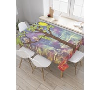 Прямоугольная скатерть JoyArty Осторожные совы из сатена tc_3759_120x145