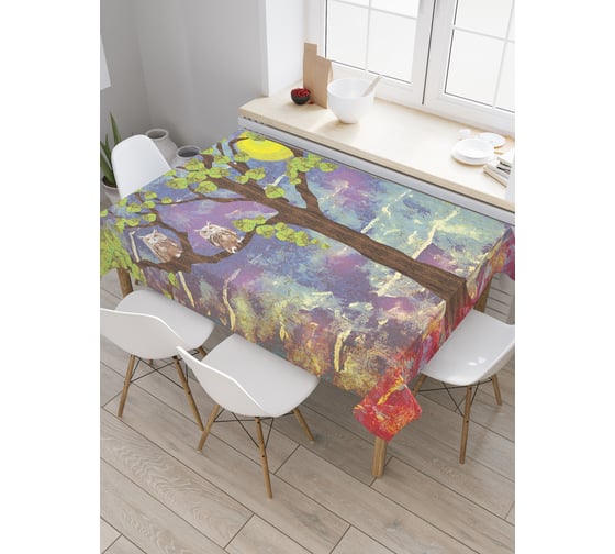 Прямоугольная скатерть JoyArty Осторожные совы из сатена tc_3759_120x145 1