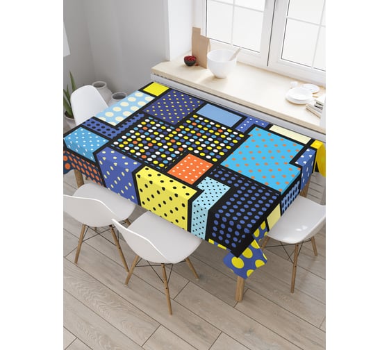 Прямоугольная скатерть JoyArty Красочный геометрический узор из сатена tc_19430_120x145 1