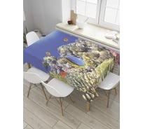 Прямоугольная скатерть JoyArty Коралловые жилища из сатена tc_9244_120x145