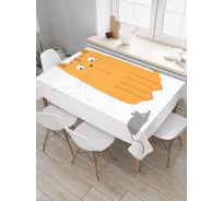 Прямоугольная скатерть JoyArty Кот и мышь из сатена tc_29244_120x145