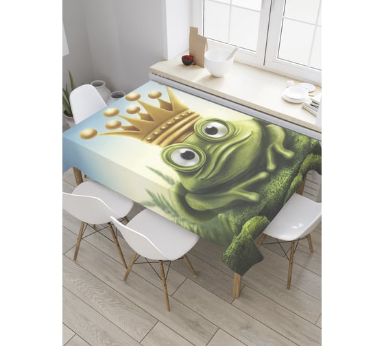 Прямоугольная скатерть JoyArty Лягушка-принц из сатена tc_36000_120x145 1