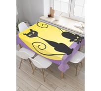Прямоугольная скатерть JoyArty Ночные коты из сатена tc_29119_120x145