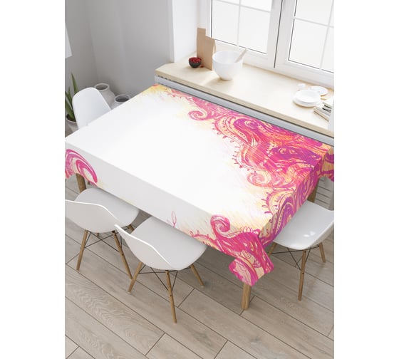 Прямоугольная скатерть JoyArty Пещерные листья из сатена tc_3479_120x145 1