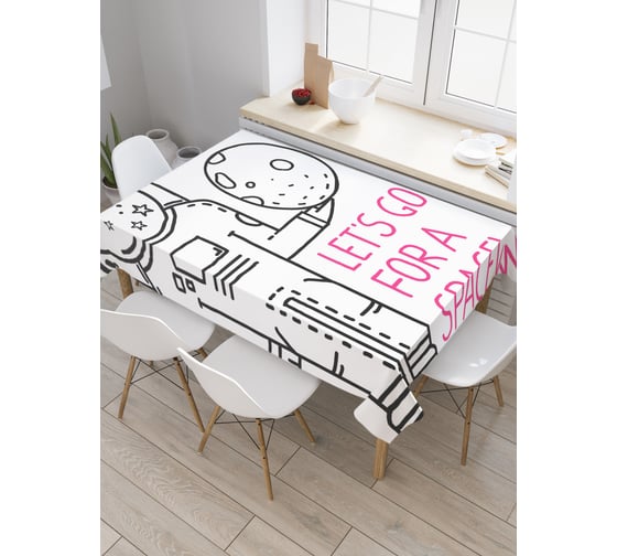 Прямоугольная скатерть JoyArty Космическая прогулка из сатена tc_19922_120x145 1