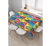 Прямоугольная скатерть JoyArty Орнамент с треугольниками из сатена tc_14473_120x145