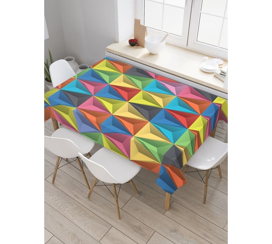 Прямоугольная скатерть JoyArty Орнамент с треугольниками из сатена tc_14473_120x145 1