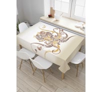 Прямоугольная скатерть JoyArty Осьминог в узорах из сатена tc_6467_120x145