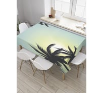 Прямоугольная скатерть JoyArty Пальмы на восходе из сатена tc_28089_120x145