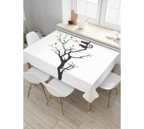 Прямоугольная скатерть JoyArty Кошачья ветка из сатена tc_9635_120x145