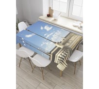 Прямоугольная скатерть JoyArty Перила с колоннами из сатена tc_34875_120x145