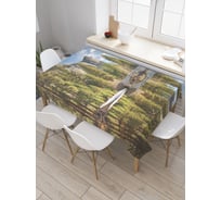 Прямоугольная скатерть JoyArty Лесное отраженье из сатена tc_19010_120x145