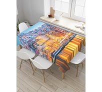 Прямоугольная скатерть JoyArty Огни Порту из сатена tc_36653_120x145