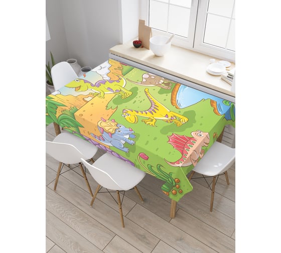 Прямоугольная скатерть JoyArty Парк с животными из сатена tc_30449_120x145 1
