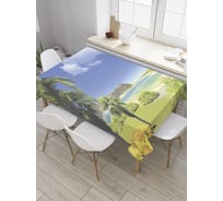 Прямоугольная скатерть JoyArty Озеро в оазисе из сатена tc_32951_120x145