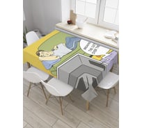 Прямоугольная скатерть JoyArty Коты везде из сатена tc_28593_120x145