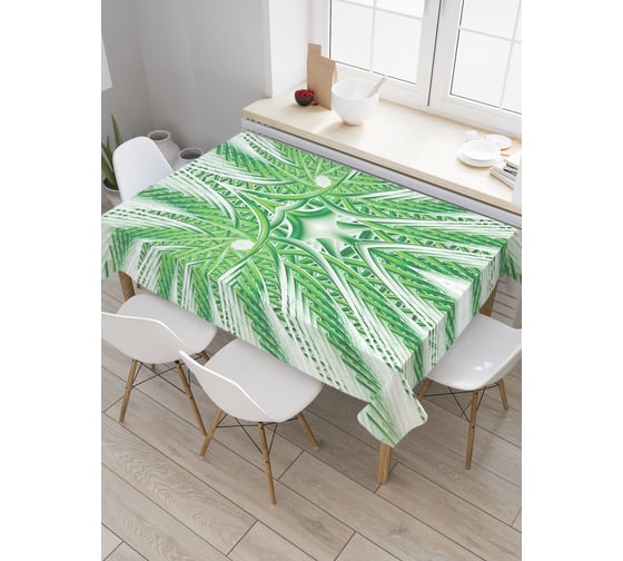 Прямоугольная скатерть JoyArty Лиственный облик из сатена tc_18669_120x145 1