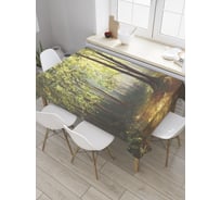 Прямоугольная скатерть JoyArty Лучи сквозь листву из сатена tc_28405_120x145