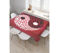 Прямоугольная скатерть JoyArty Кружки Инь и ян из сатена tc_18602_120x145