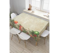 Прямоугольная скатерть JoyArty Новогодняя ёлка винтаж из сатена tc_37059_120x145