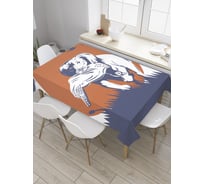 Прямоугольная скатерть JoyArty Пес с добычей из сатена tc_35772_120x145