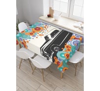 Прямоугольная скатерть JoyArty Машина окруженная кругами из сатена tc_30279_120x145