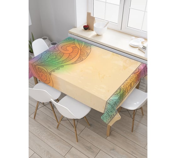 Прямоугольная скатерть JoyArty Мираж с завитками из сатена tc_3895_120x145 1