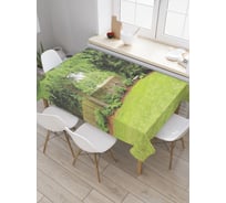 Прямоугольная скатерть JoyArty Лес во дворе из сатена tc_21629_120x145