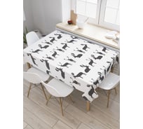 Прямоугольная скатерть JoyArty Оленьи движения из сатена tc_9559_120x145