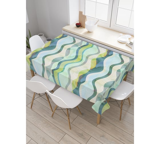 Прямоугольная скатерть JoyArty Переплетающиеся волны из сатена tc_30244_120x145 1