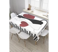 Прямоугольная скатерть JoyArty Коты и любовь из сатена tc_8878_120x145