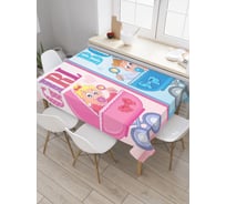 Прямоугольная скатерть JoyArty Малыши в колясках из сатена tc_35115_120x145