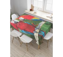 Прямоугольная скатерть JoyArty Пара попугаев из сатена tc_79851_120x145