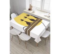 Прямоугольная скатерть JoyArty Кошачье трио из сатена tc_8880_120x145