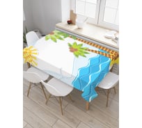 Прямоугольная скатерть JoyArty Лоскутный островок из сатена tc_18855_120x145