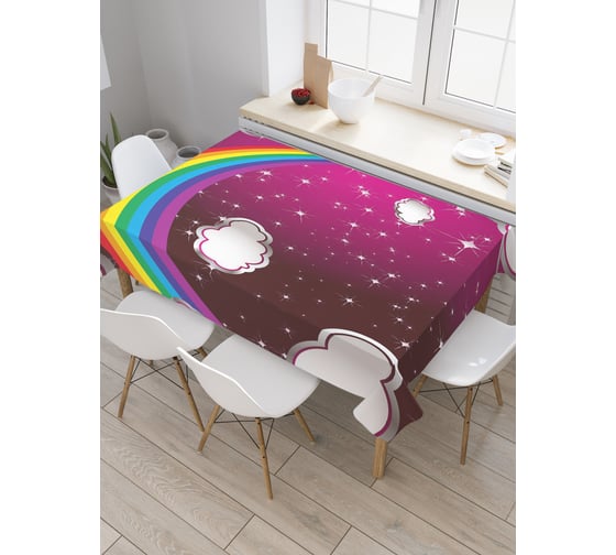 Прямоугольная скатерть JoyArty Космическая радуга из сатена tc_30497_120x145 1