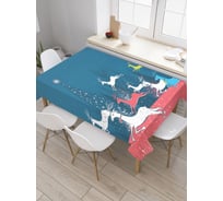 Прямоугольная скатерть JoyArty Олени в спешке из сатена tc_378914_120x145