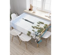 Прямоугольная скатерть JoyArty Маяк среди пальм из сатена tc_36796_120x145